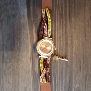 NWOT Rose gold and crystal wrap around watch